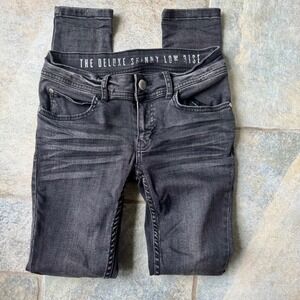 Y2K Cotton On The Deluxe Skinny Low Rise‎ Jeans Black Wash Size 4 Stretch